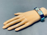 Kachina Sun Native American Navajo Turquoise Sterling Silver Lapis Bracelet-Nativo Arts
