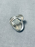 Kenny Bitsie Native American Navajo Jet Sterling Silver Ring Signed-Nativo Arts