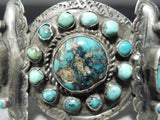 Late 1800's/ Early 1900's Vintage Native American Navajo Turquoise Silver Bracelet-Nativo Arts