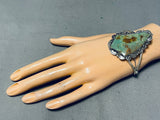 Lee Charley Huge Vintage Native American Navajo Royston Turquoise Sterling Silver Bracelet-Nativo Arts