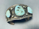 Light Blue Ocean Water Turquoise Vintage Native American Navajo Sterling Silver Bracelet-Nativo Arts