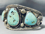 Light Blue Ocean Water Turquoise Vintage Native American Navajo Sterling Silver Bracelet-Nativo Arts