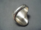 Lita Tsate Zuni Blue Gem Turquoise Sterling Silver Ring Native American-Nativo Arts