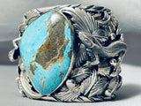 Lizard 230 Gram Native American Turquoise Sterling Silver Bracelet-Nativo Arts