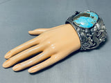 Lizard 230 Gram Native American Turquoise Sterling Silver Bracelet-Nativo Arts