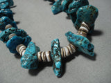M Arvelous Vintage Native American Navajo Turquoise Nugget Sterling Silver Necklace Old-Nativo Arts