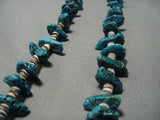 M Arvelous Vintage Native American Navajo Turquoise Nugget Sterling Silver Necklace Old-Nativo Arts