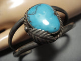 Magnificent Vintage Native American Navajo Bisbee Turquoise Sterling Silver Bracelet Cuff Old-Nativo Arts