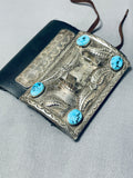 Magnificent Vintage Native American Navajo Morenci Turquoise Sterling Silver Watchband Bowguard-Nativo Arts