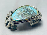 Magnificent Vintage Native American Navajo Pilot Mountain Turquoise Sterling Silver Bracelet-Nativo Arts