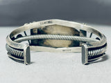 Magnificent Vintage Native American Navajo Pilot Mountain Turquoise Sterling Silver Bracelet-Nativo Arts