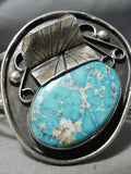 Magnificent Vintage Native American Navajo Rare Turquoise Coral Sterling Silver Bracelet Old-Nativo Arts