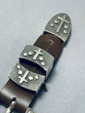 Magnificent Vintage Native American Navajo Sterling Silver Buckle With Retainers And Tip-Nativo Arts