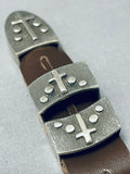 Magnificent Vintage Native American Navajo Sterling Silver Buckle With Retainers And Tip-Nativo Arts