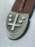 Magnificent Vintage Native American Navajo Sterling Silver Buckle With Retainers And Tip-Nativo Arts