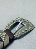 Magnificent Vintage Native American Navajo Sterling Silver Buckle With Retainers And Tip-Nativo Arts