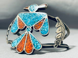 Magnificent Vintage Native American Navajo Turquoise Sterling Silver Thunderbird Bracelet-Nativo Arts