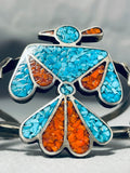 Magnificent Vintage Native American Navajo Turquoise Sterling Silver Thunderbird Bracelet-Nativo Arts