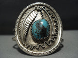 Magnificent Vintage Navajo Blue Diamond Turquoise Sterling Silver Bracelet-Nativo Arts