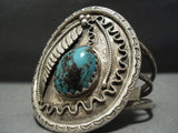 Magnificent Vintage Navajo Blue Diamond Turquoise Sterling Silver Bracelet-Nativo Arts