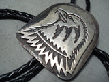 Majestic Native American Navajo Sterling Silver Eagle Bolo-Nativo Arts