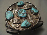 Mammoth Vintage Navajo Old Turquoise Native American Jewelry Silver Bracelet-Nativo Arts