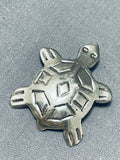 Marie Thomson Vintage Native American Navajo Sterling Silver Turtle Pin-Nativo Arts