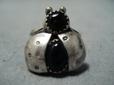 Marvelous Navajo Black Onyx Sterling Silver Ring Native American-Nativo Arts