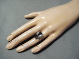Marvelous Navajo Black Onyx Sterling Silver Ring Native American-Nativo Arts