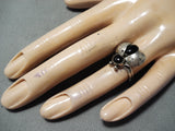 Marvelous Navajo Black Onyx Sterling Silver Ring Native American-Nativo Arts