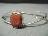 Marvelous Navajo Coral Sterling Silver Bracelet Native American-Nativo Arts