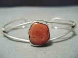 Marvelous Navajo Coral Sterling Silver Bracelet Native American-Nativo Arts