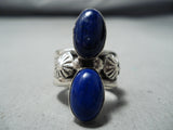 Marvelous Navajo Lapis Sterling Silver Ring Native American-Nativo Arts