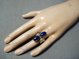 Marvelous Navajo Lapis Sterling Silver Ring Native American-Nativo Arts