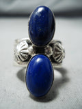 Marvelous Navajo Lapis Sterling Silver Ring Native American-Nativo Arts
