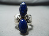 Marvelous Navajo Native American Lapis Sterling Silver Ring-Nativo Arts