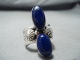 Marvelous Navajo Native American Lapis Sterling Silver Ring-Nativo Arts