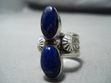 Marvelous Navajo Native American Lapis Sterling Silver Ring-Nativo Arts