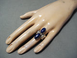 Marvelous Navajo Native American Lapis Sterling Silver Ring-Nativo Arts
