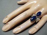 Marvelous Navajo Native American Lapis Sterling Silver Ring-Nativo Arts