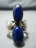 Marvelous Navajo Native American Lapis Sterling Silver Ring-Nativo Arts
