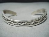 Marvelous Navajo Sterling Silver Wave Bracelet Native American-Nativo Arts