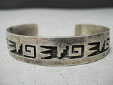 Marvelous Vintage Hopi Sterling Silver Bracelet Native American Old-Nativo Arts