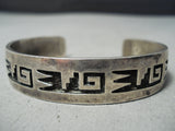 Marvelous Vintage Hopi Sterling Silver Bracelet Native American Old-Nativo Arts