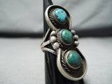 Marvelous Vintage Native American Navajo Cerrillos Turquoise Sterling Silver Ring-Nativo Arts
