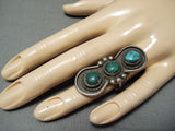 Marvelous Vintage Native American Navajo Cerrillos Turquoise Sterling Silver Ring-Nativo Arts