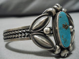 Marvelous Vintage Native American Navajo Domed Turquoise Sterling Silver Bracelet-Nativo Arts