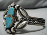 Marvelous Vintage Native American Navajo Domed Turquoise Sterling Silver Bracelet-Nativo Arts