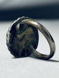 Marvelous Vintage Native American Navajo Green Turquoise Sterling Silver Ring-Nativo Arts