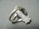 Marvelous Vintage Native American Navajo Green Turquoise Sterling Silver Ring-Nativo Arts